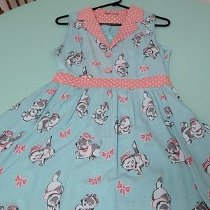 Sourpuss Rockabilly 50's Style Cat Dress